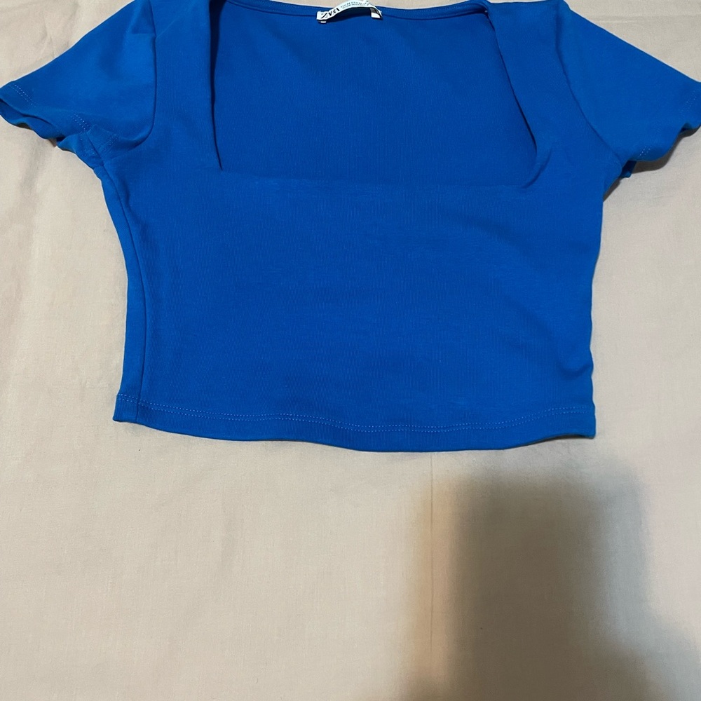 Zara Royal Blue Crop Top